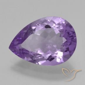 Ametista Violeta médio Natural 4.43ct, Formato de pêra, VVS