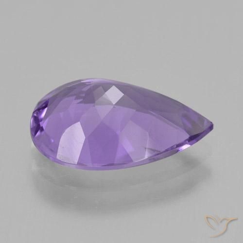 Ametista Violeta médio Natural 3.57ct, Formato de pêra, VS