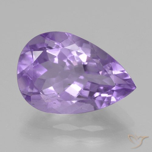 4.26ct Natural Violeta Médio-claro Ametista, Formato de pêra, VVS