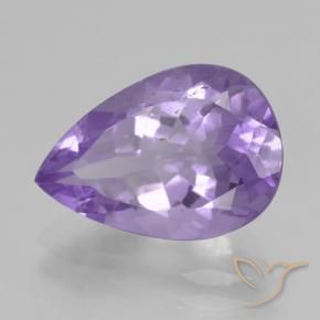 Ametista Violeta Médio-claro Natural 4.26ct, Formato de pêra, VVS