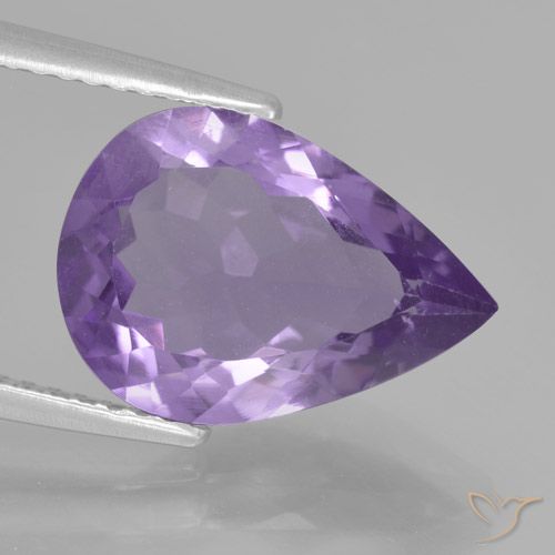 3.53ct Natural Violeta claro Ametista, Formato de pêra, VVS
