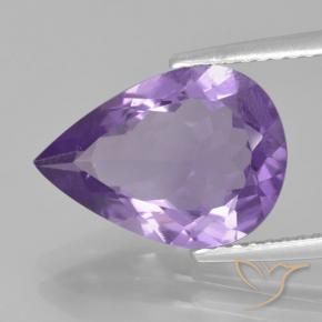 Ametista Violeta claro Natural 3.53ct, Formato de pêra, VVS