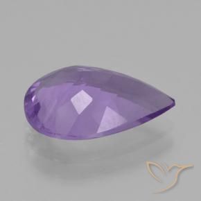 Ametista Violeta claro Natural 3.53ct, Formato de pêra, VVS