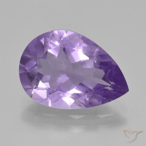 3.43ct Natural Violeta claro Ametista, Formato de pêra, VS