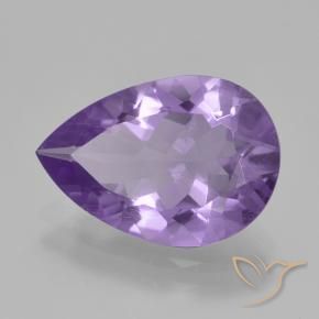 Ametista Violeta claro Natural 3.43ct, Formato de pêra, VS