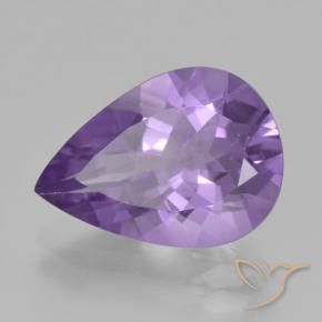 Ametista Violeta médio Natural 3.88ct, Formato de pêra, VVS