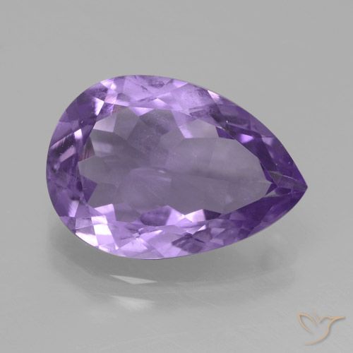 3.97ct Natural Berinjela Violeta Ametista, Formato de pêra, VVS