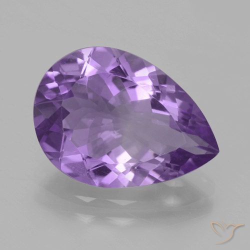 4.34ct Natural Violeta Profundo Ametista, Formato de pêra, VVS