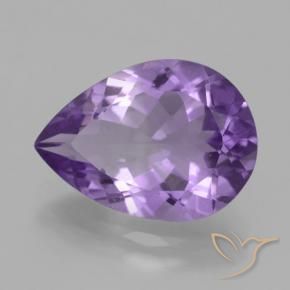 Ametista Violeta Profundo Natural 4.34ct, Formato de pêra, VVS