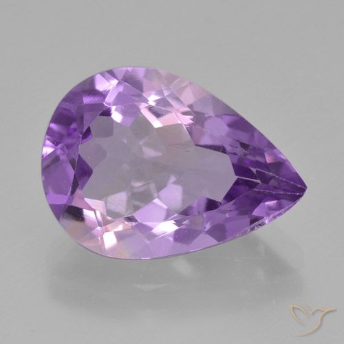 4.36ct Natural Violeta médio Ametista, Formato de pêra, VVS-VS
