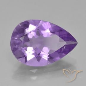 Ametista Violeta Profundo Natural 3.91ct, Formato de pêra, VVS-VS