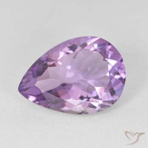 Ametista Violeta rosa médio Natural 4.24ct, Formato de pêra, VVS