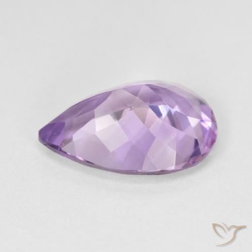 Ametista Violeta rosa médio Natural 4.24ct, Formato de pêra, VVS