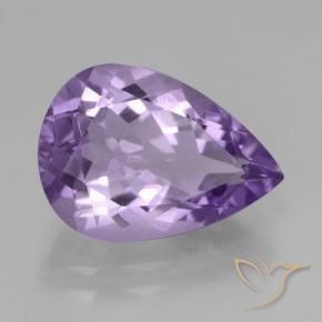 Ametista Violeta médio Natural 4.37ct, Formato de pêra, VVS