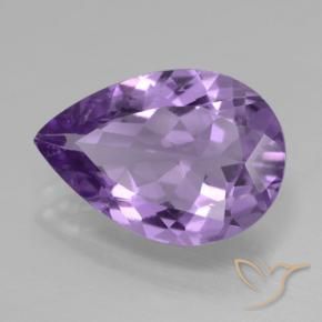 Ametista Violeta médio Natural 3.88ct, Formato de pêra, VVS