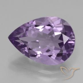 Ametista Violeta médio Natural 4.83ct, Formato de pêra, VVS