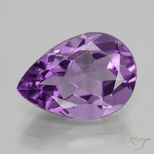 4.61ct Natural Violeta rosado Ametista, Formato de pêra, VVS
