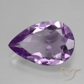 Ametista Violeta médio Natural 4.12ct, Formato de pêra, VVS