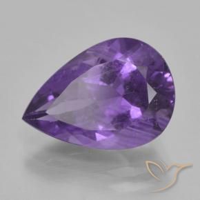 Ametista Violeta médio Natural 4.54ct, Formato de pêra, VS