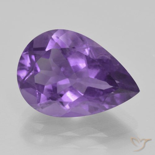 4.38ct Natural Violeta médio Ametista, Formato de pêra, VS