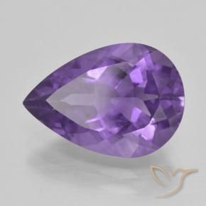 Ametista Violeta médio Natural 4.38ct, Formato de pêra, VS