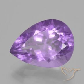 Ametista Violeta Púrpura Natural 4.81ct, Formato de pêra, VS