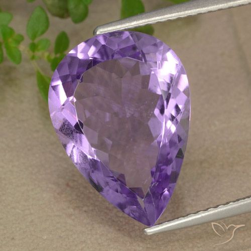 6.41ct Natural Violeta médio Ametista, Formato de pêra, VS