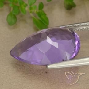 Ametista Violeta médio Natural 6.41ct, Formato de pêra, VS