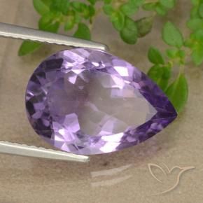 Ametista Violeta Púrpura Médio-claro Natural 5.04ct, Formato de pêra, VS