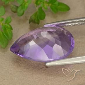 Ametista Violeta Púrpura Médio-claro Natural 5.04ct, Formato de pêra, VS