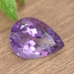 Ametista Violeta Púrpura Profundo Natural 7.19ct, Formato de pêra, VS