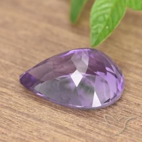 Ametista Violeta Púrpura Profundo Natural 7.19ct, Formato de pêra, VS