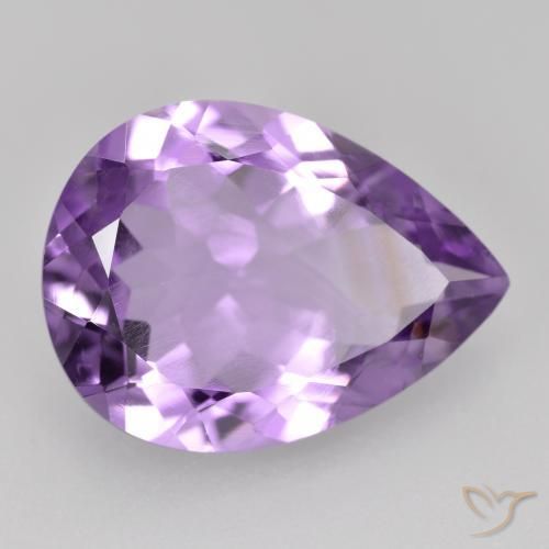 Ametista Violeta rosado Natural 6.47ct, Formato de pêra, VS