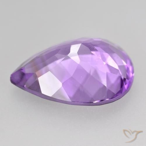 Ametista Violeta rosado Natural 6.47ct, Formato de pêra, VS
