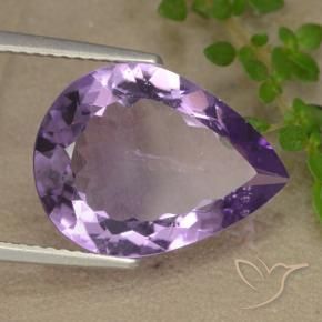 Ametista Violeta Púrpura Médio-claro Natural 5.84ct, Formato de pêra, VS