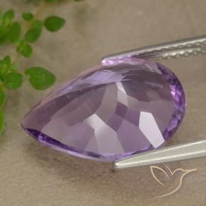 Ametista Violeta Púrpura Médio-claro Natural 5.84ct, Formato de pêra, VS