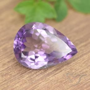 Ametista Violeta médio Natural 7.16ct, Formato de pêra, VS