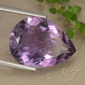 Ametista Violeta arroxeado médio-escuro Natural 6.78ct, Formato de pêra, VS