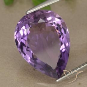 Ametista Violeta Púrpura Médio Natural 7.62ct, Formato de pêra, VS