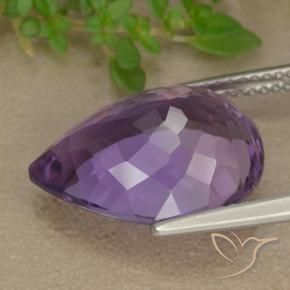 Ametista Violeta Púrpura Médio Natural 7.62ct, Formato de pêra, VS