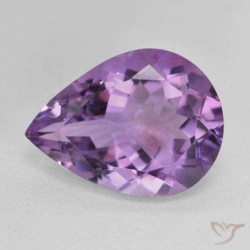 6.68ct Natural Medium Light Purplish-Violet Ametista, Formato de pêra, VVS-VS