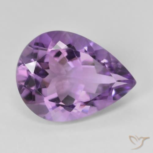 Ametista Medium Light Purplish-Violet Natural 6.68ct, Formato de pêra, VVS-VS