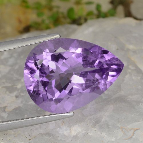7.21ct Natural Violeta médio Ametista, Formato de pêra, VS