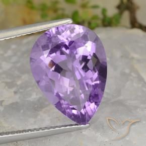 Ametista Violeta médio Natural 7.21ct, Formato de pêra, VS