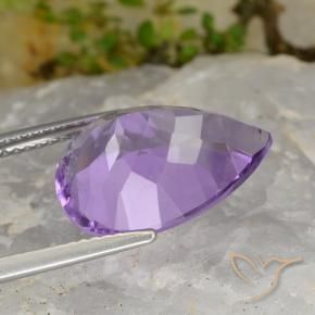 Ametista Violeta médio Natural 7.21ct, Formato de pêra, VS