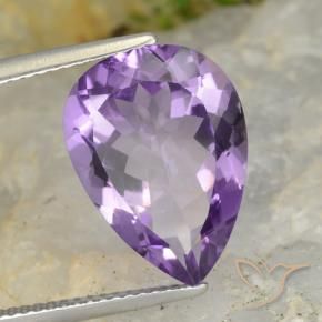 Ametista Berinjela Violeta Natural 6.37ct, Formato de pêra, VS