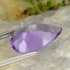 Ametista Berinjela Violeta Natural 6.37ct, Formato de pêra, VS
