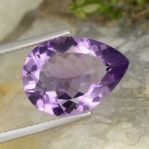 5.78ct Natural Berinjela Violeta Ametista, Formato de pêra, VVS-VS, Photo A