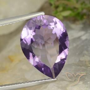 Ametista Berinjela Violeta Natural 5.78ct, Formato de pêra, VVS-VS