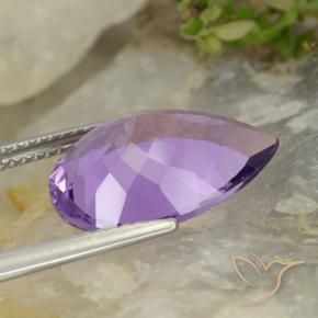 Ametista Berinjela Violeta Natural 5.78ct, Formato de pêra, VVS-VS